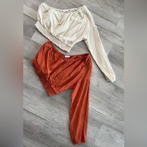 Pink Lily. One shoulder crop top. Size 2XL. Never been worn.